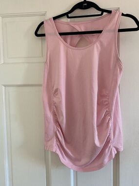 Maternity athletic pink tank top